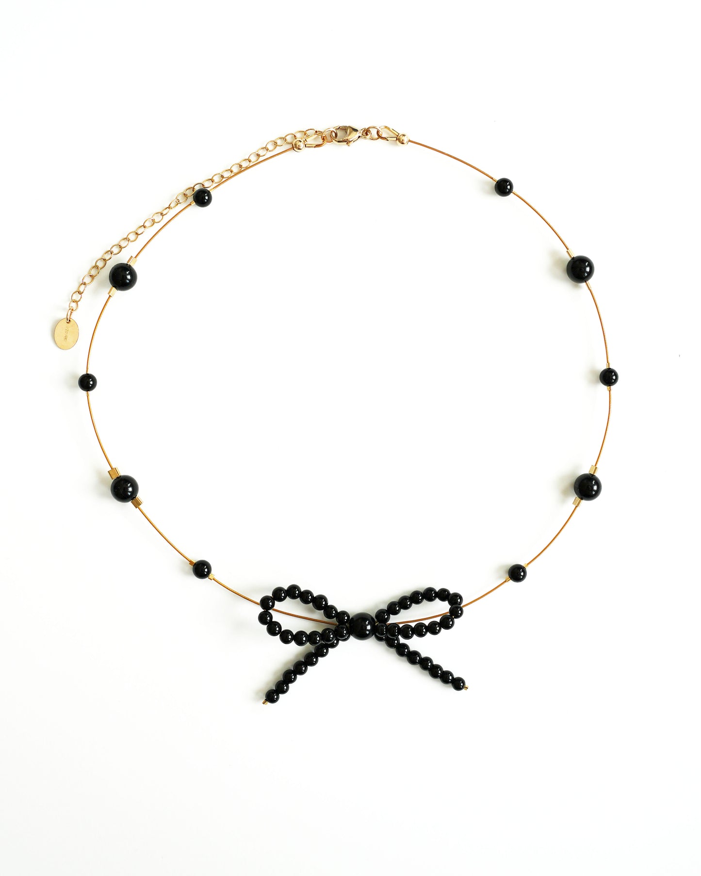 Mini Onyx Bow Necklace