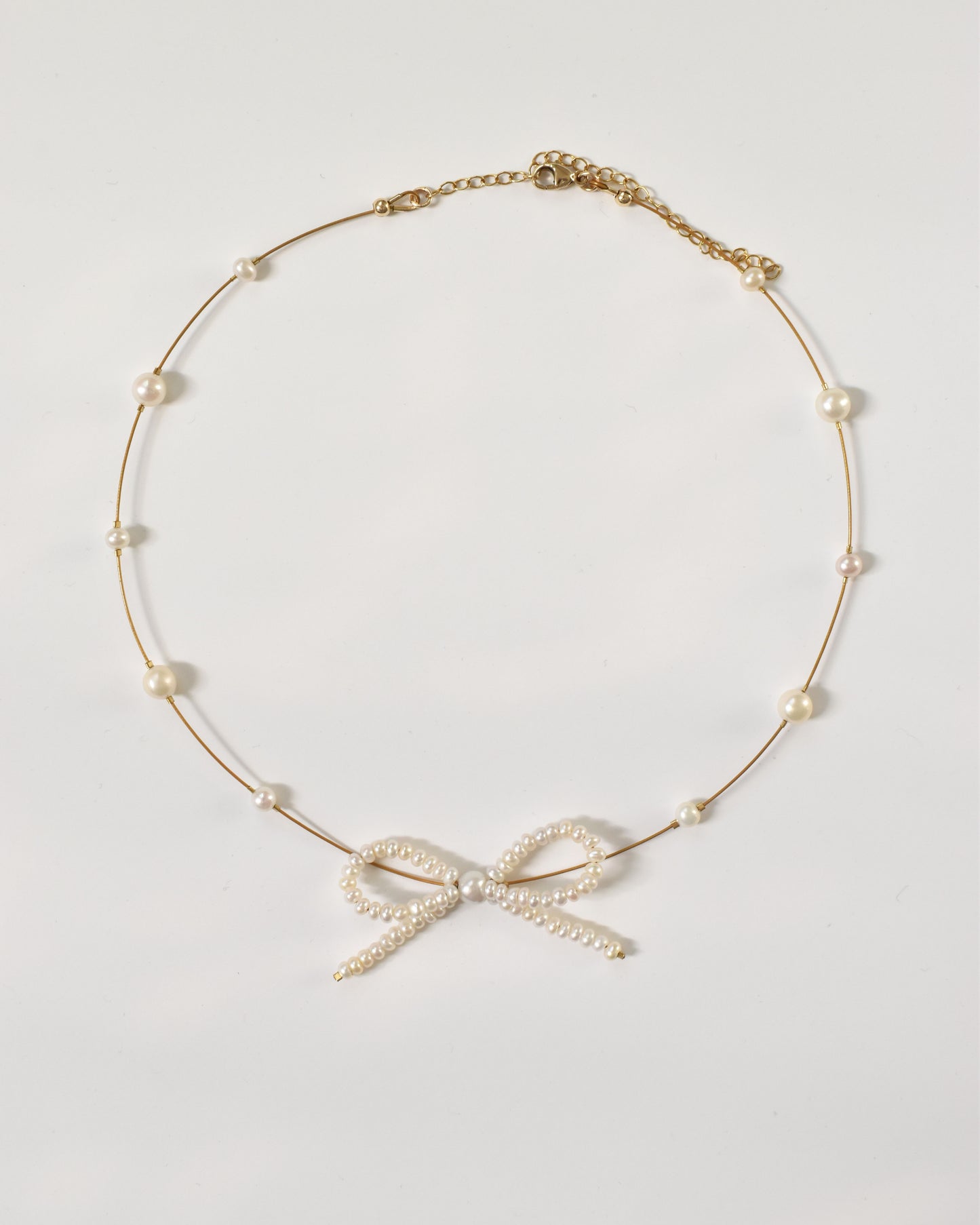 Mini Pearl Bow Necklace