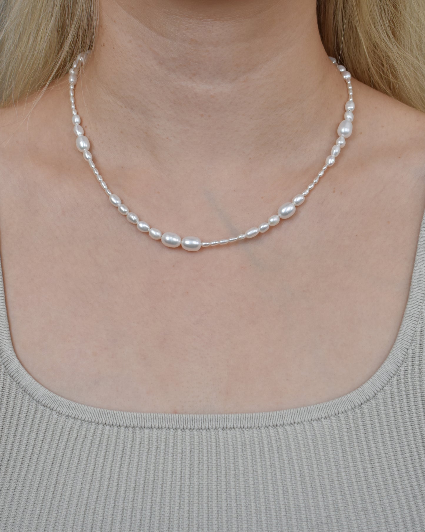 Irregular Rice Pearl Necklace