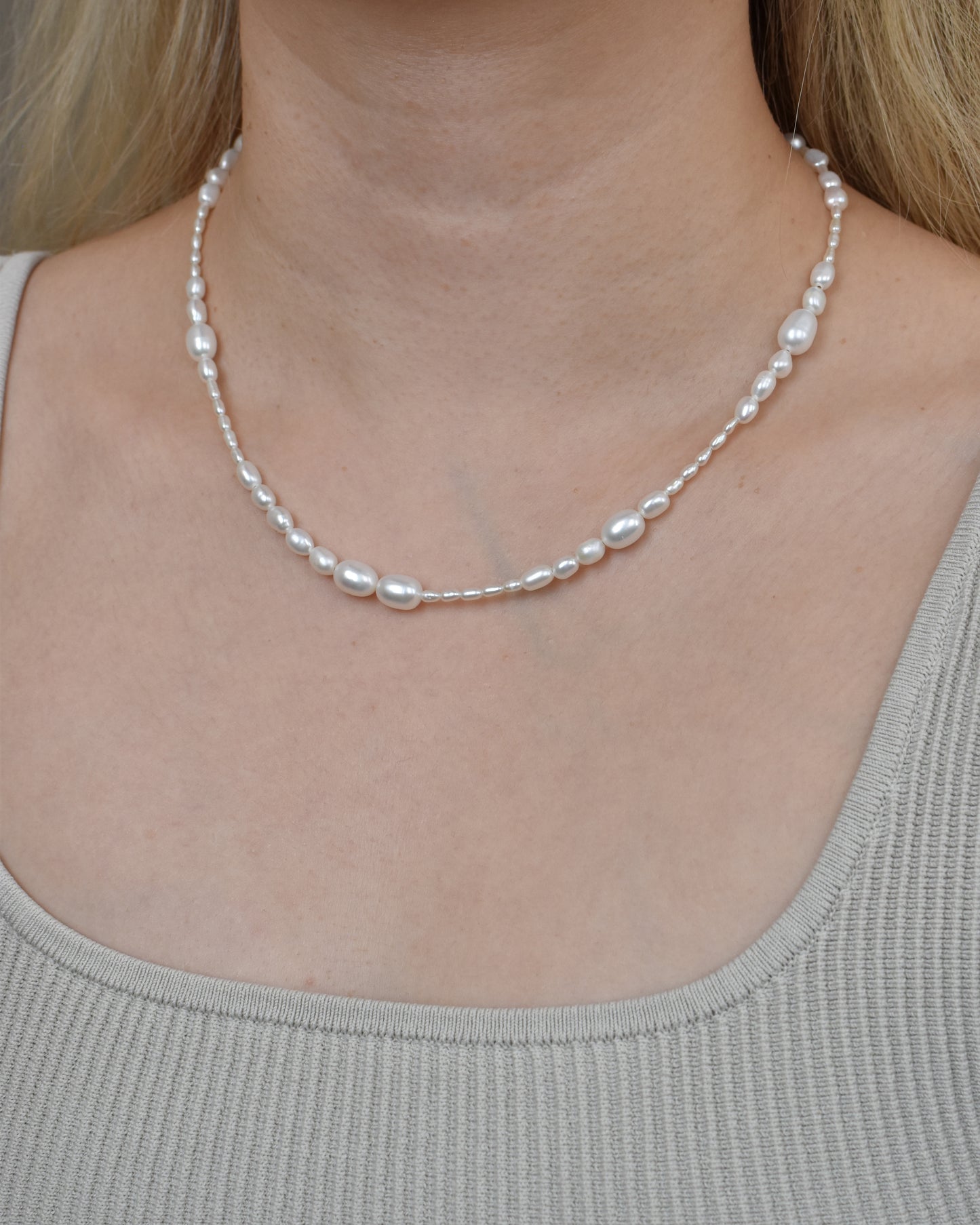 Irregular Rice Pearl Necklace