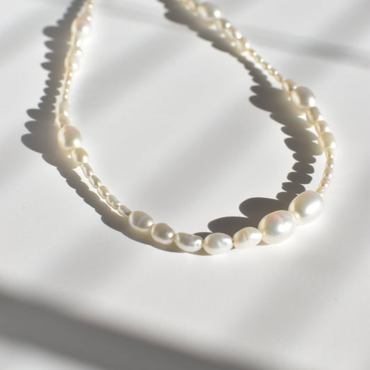 Irregular Rice Pearl Necklace