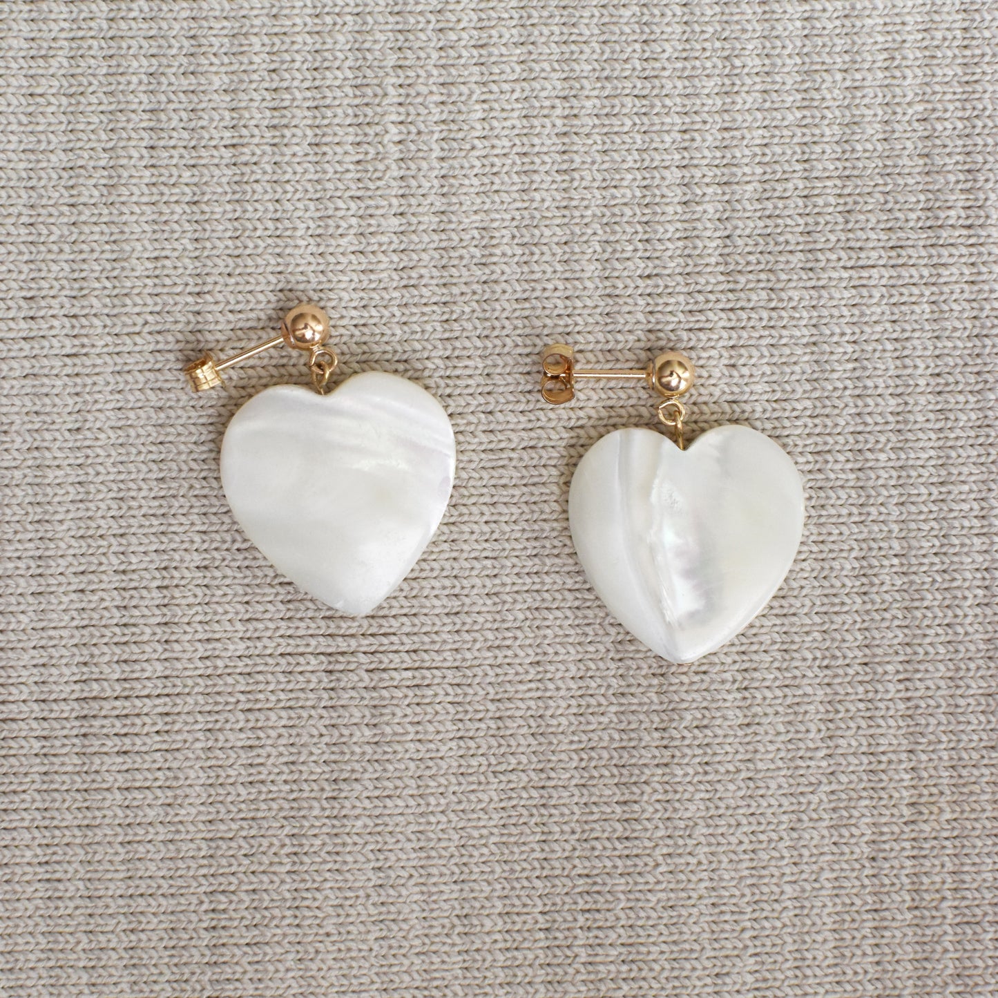 Mother Of Pearl Heart Earrings