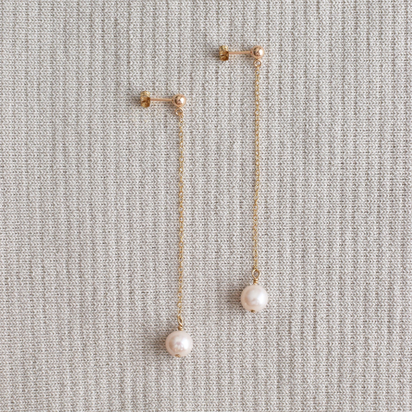 Pearl Long Drop Earrings