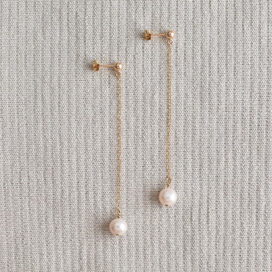 Pearl Long Drop Earrings