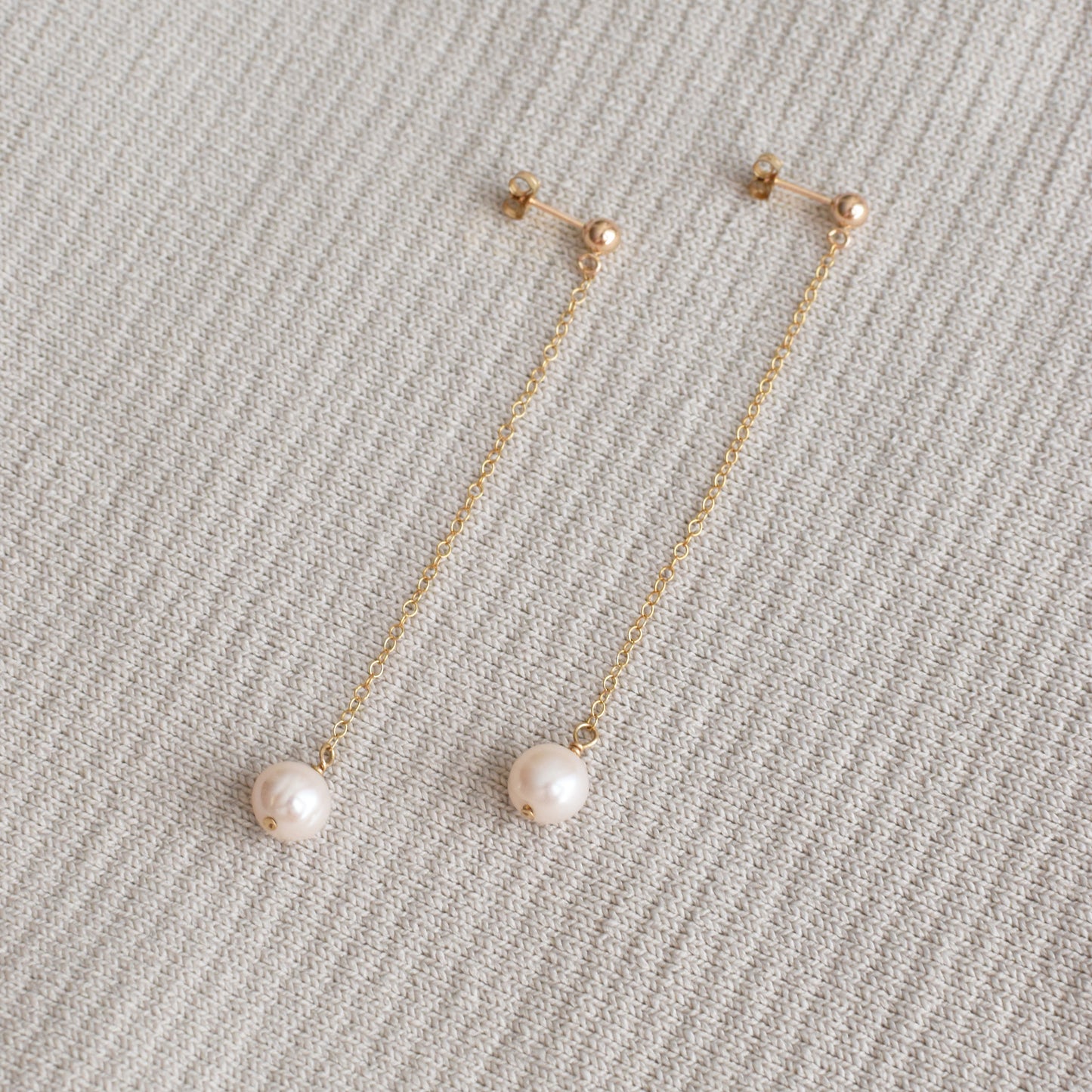 Pearl Long Drop Earrings