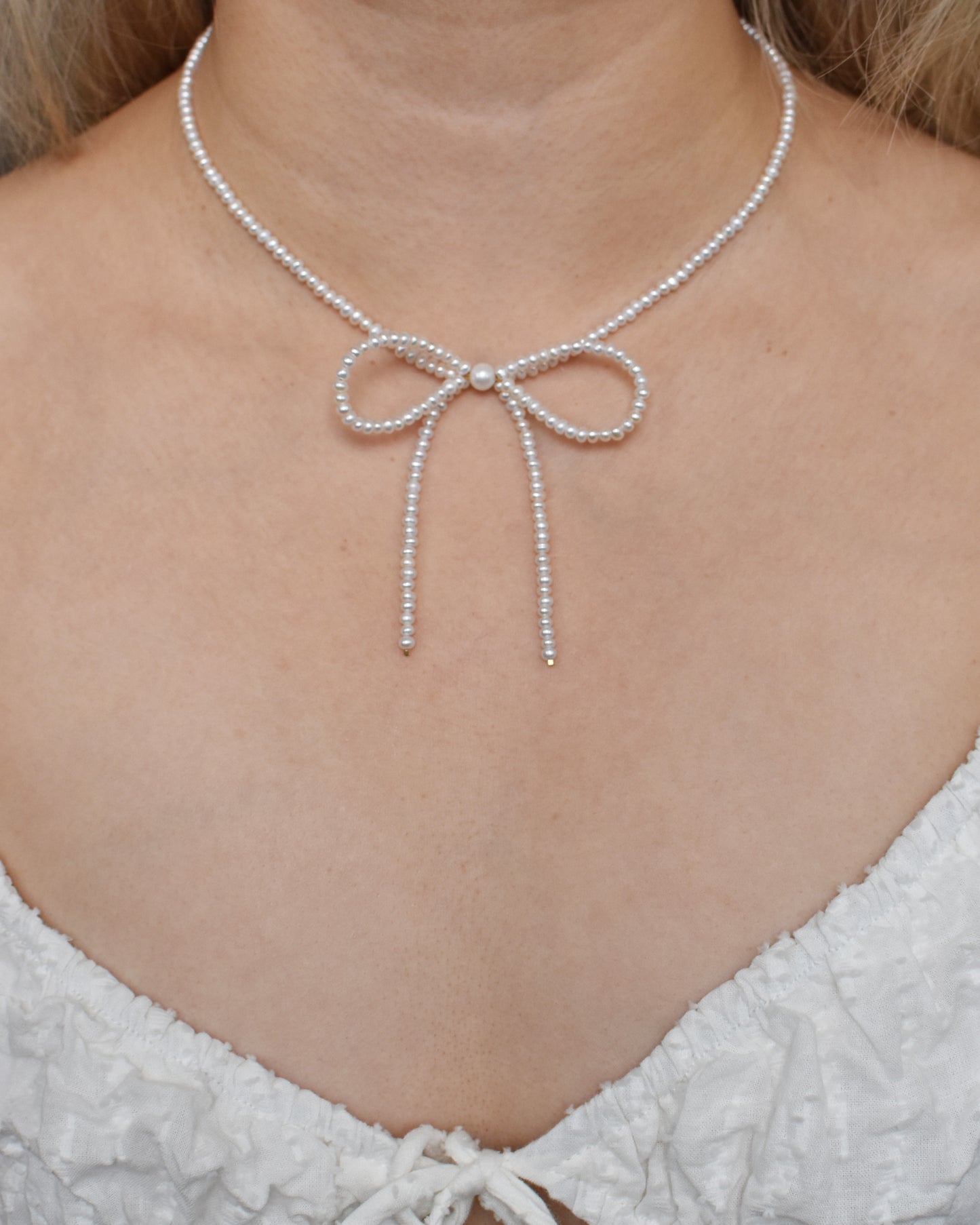 Pearl Bow Necklace