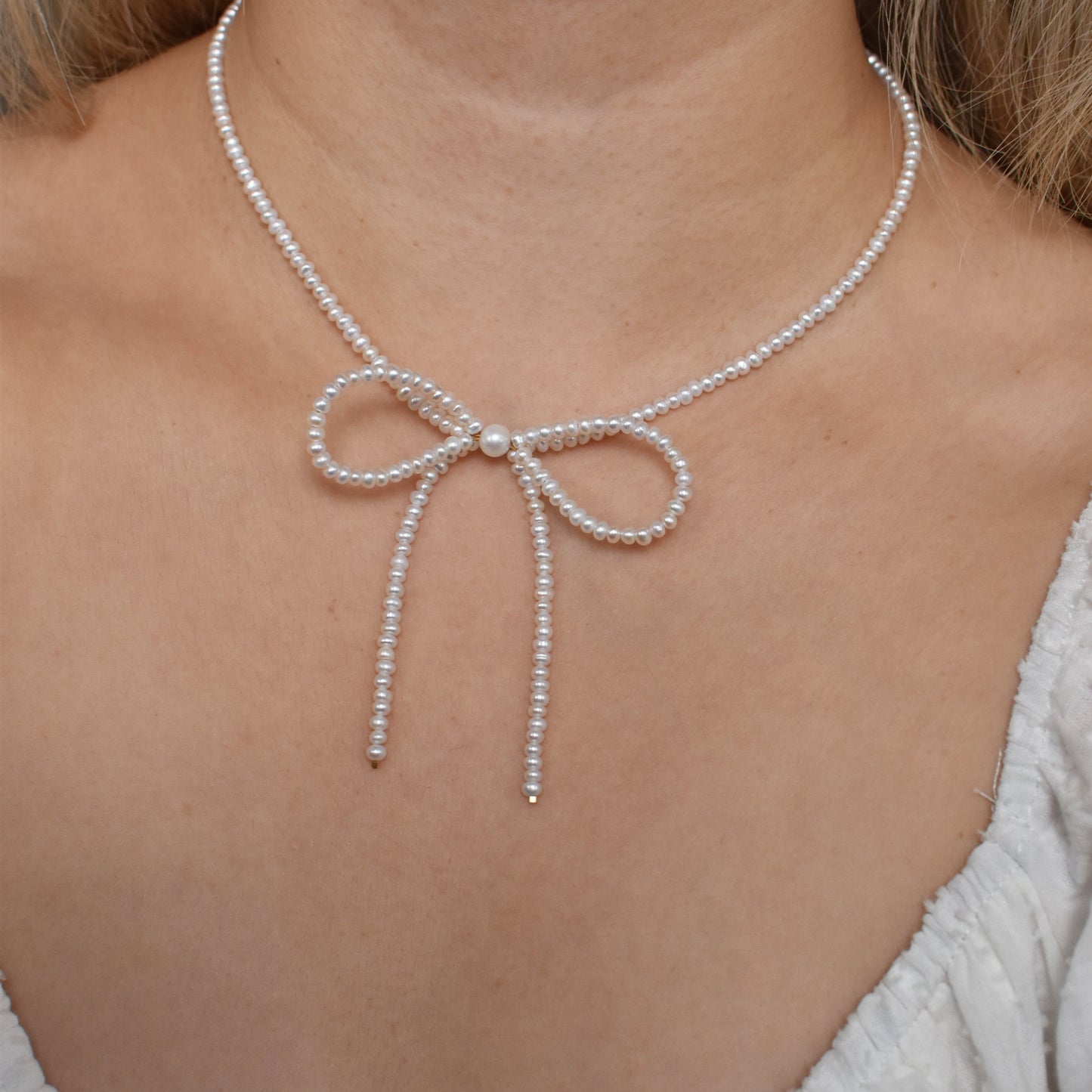 Pearl Bow Necklace