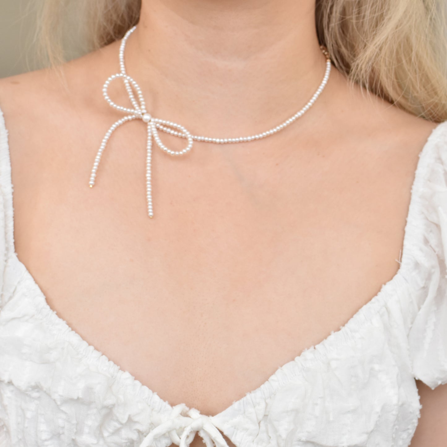 Pearl Bow Necklace