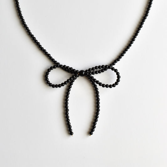 Onyx Bow Necklace