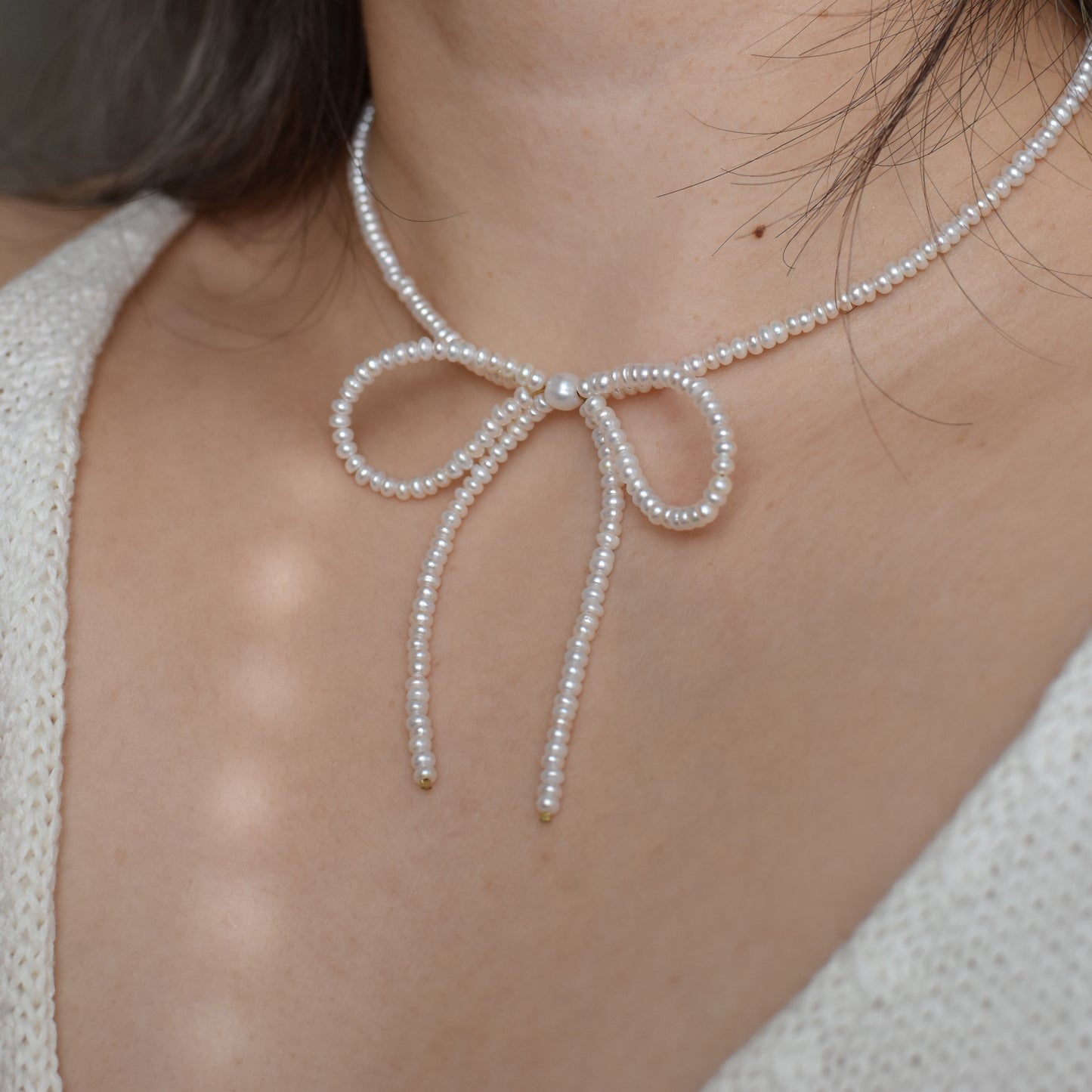 Pearl Bow Necklace