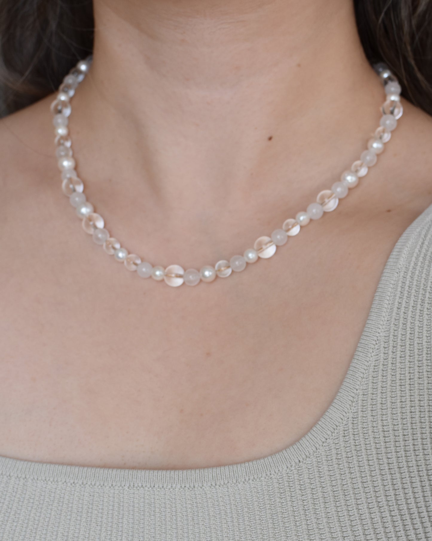 Pearl Jade Quartz Necklace