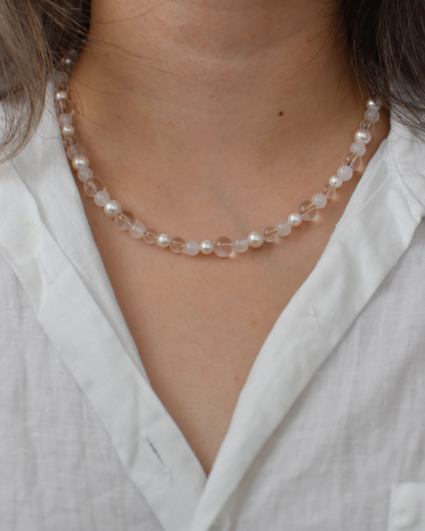 Pearl Jade Quartz Necklace