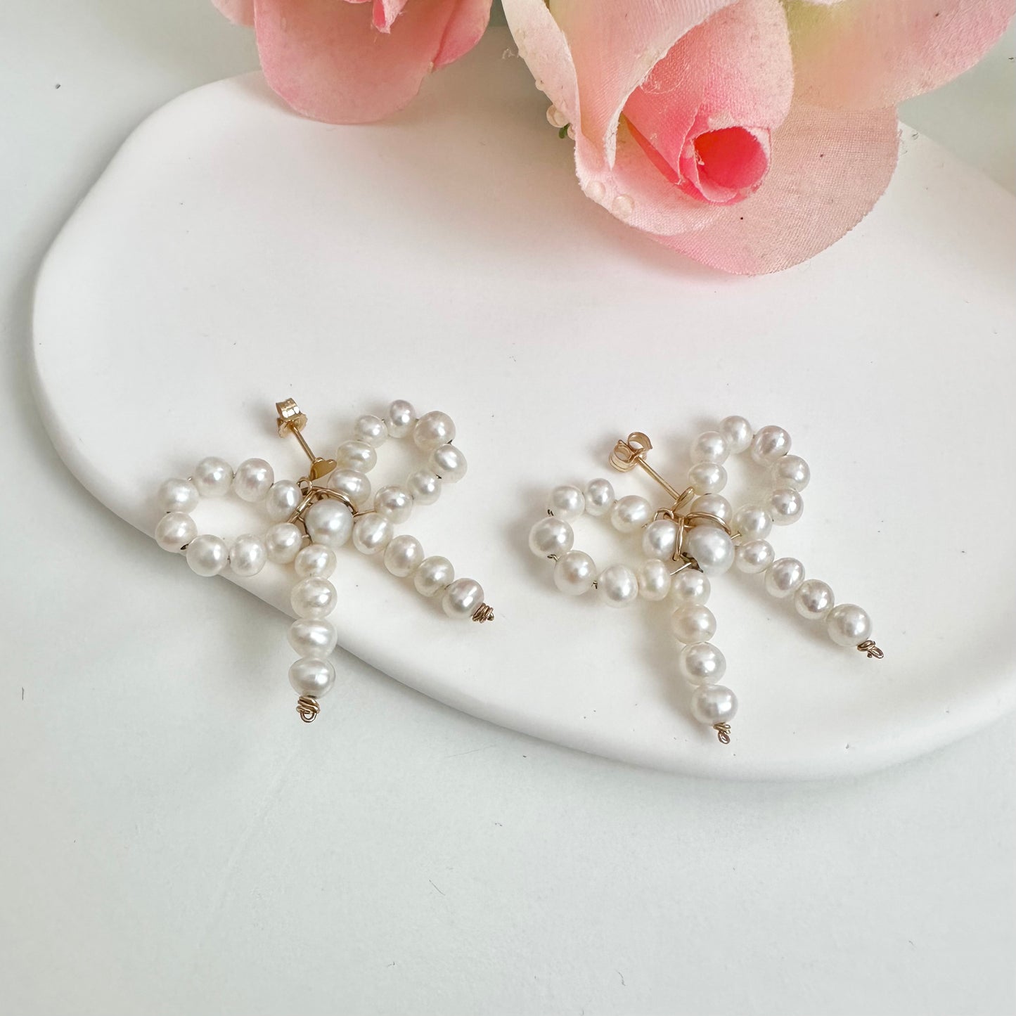 Pearl Bow Earrings