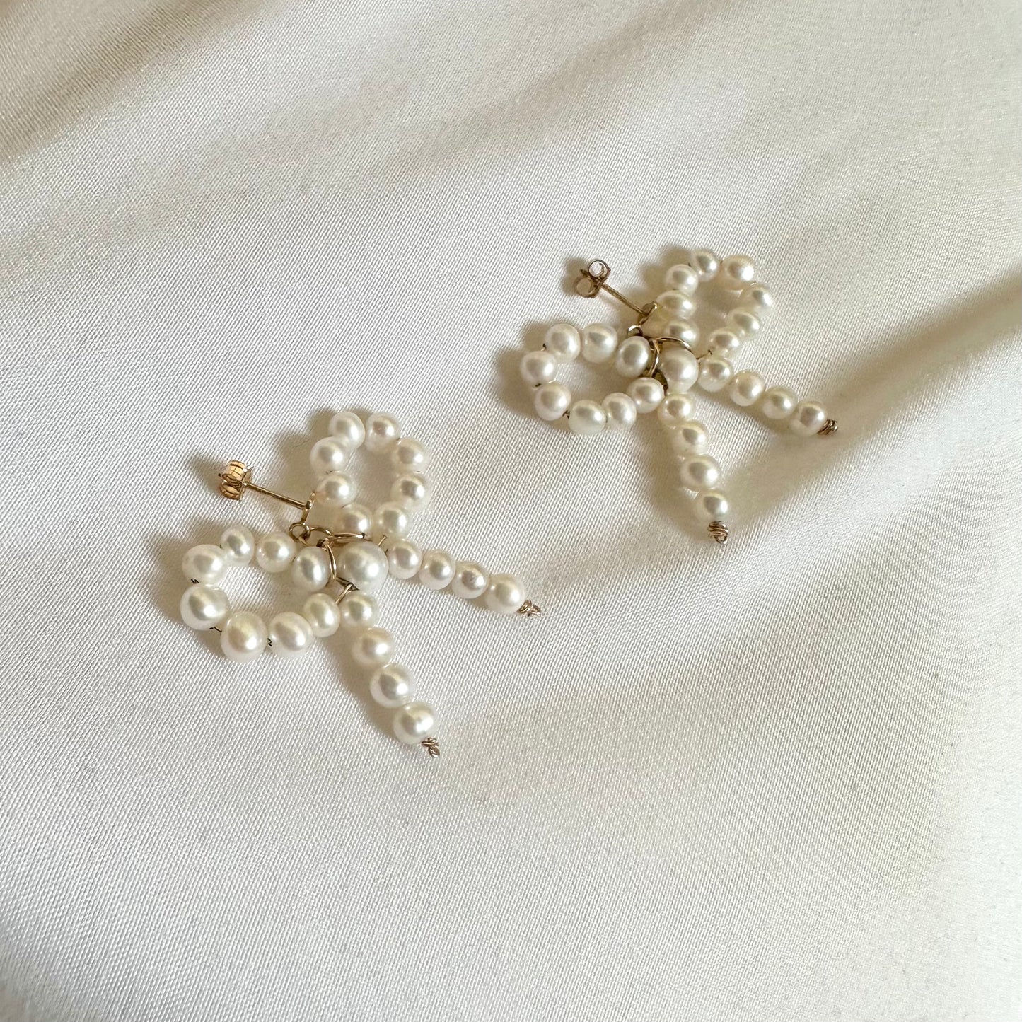 Pearl Bow Earrings